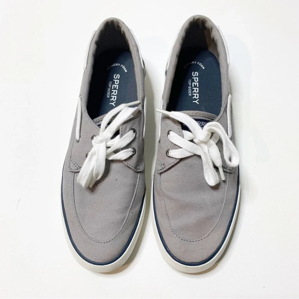 Sperry Gray Boat Flat Boat Shoes Size 10